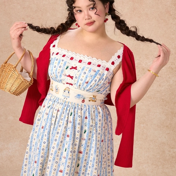 Floral Maxi Dress with Red Cardigan - Picture 8 of 10